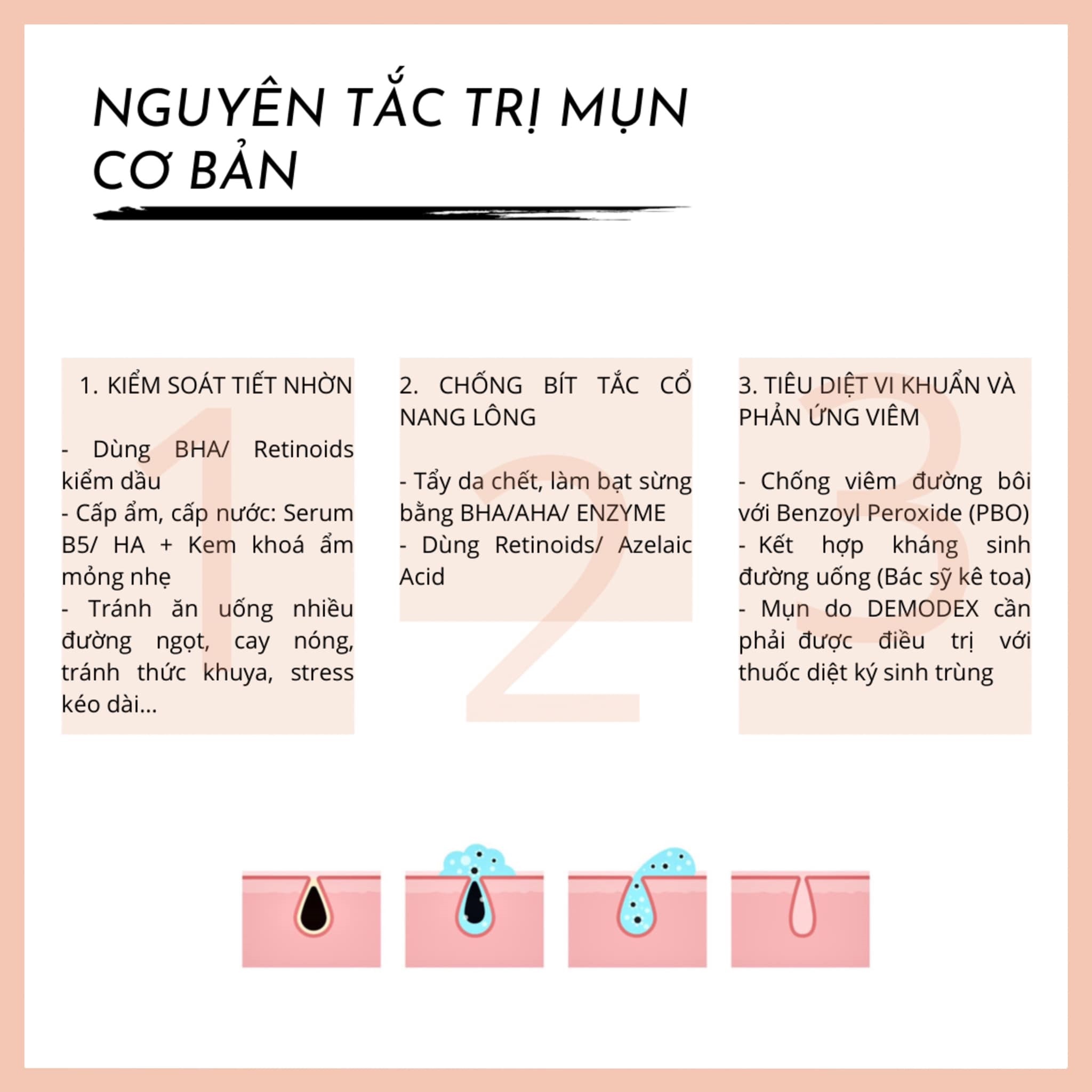 4. Nguyên Tắc Trị Mụn Cơ Bản